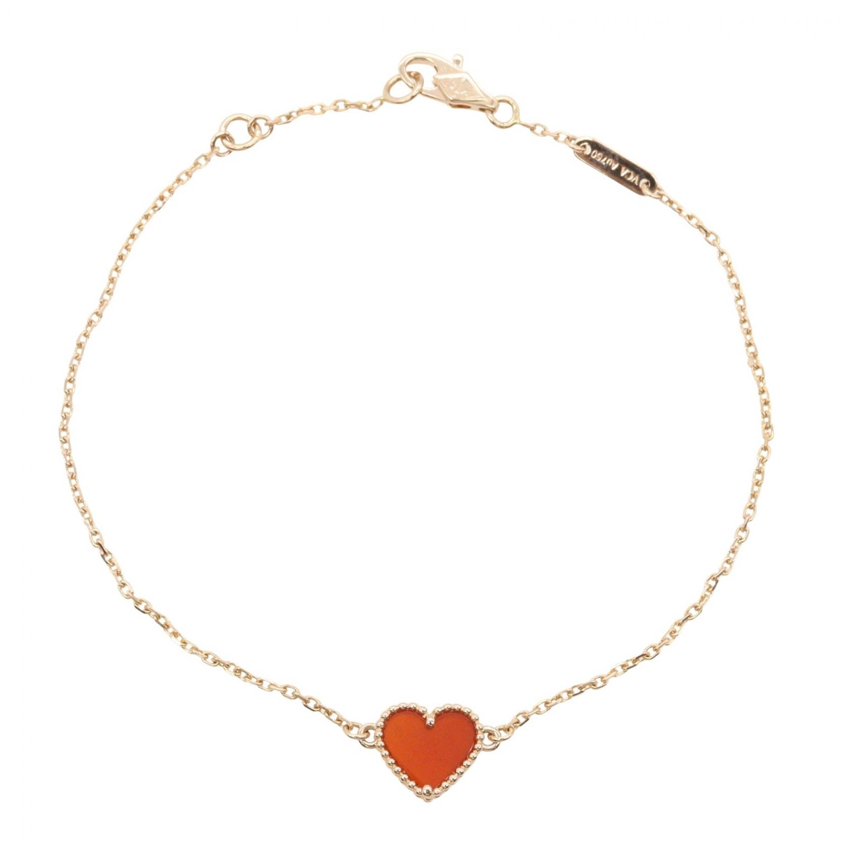 ヴァンクリーフ&アーペル Van Cleef & Arpels スウィートアルハンブラ ハート ブレスレット ブレスレット アクセサリー K18PG(ピンクゴールド) カーネリアン レディース ゴールド系 / レッド系 VCARN59L00 【中古】