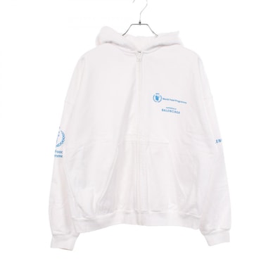 バレンシアガ BALENCIAGA BALENCIAGA × WFP 裏起毛 パーカー 衣料品 トップス コットン メンズ レディース ホワイト系 674728 【中古】