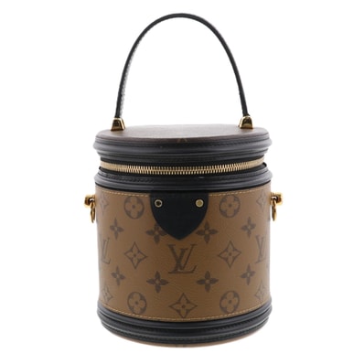 LOUIS VUITTON ルイ・ヴィトン 2WAY カンヌ モノグラムリバース ハンドバッグ ショルダーバッグ M43986 レザー PVC ブラウン ブラック レディース【中古】