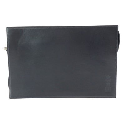 美品 Dunhill ダンヒル ブラック 黒 シルバー金具 レザー クラッチバッグ セカンドバッグ 602293 【中古】