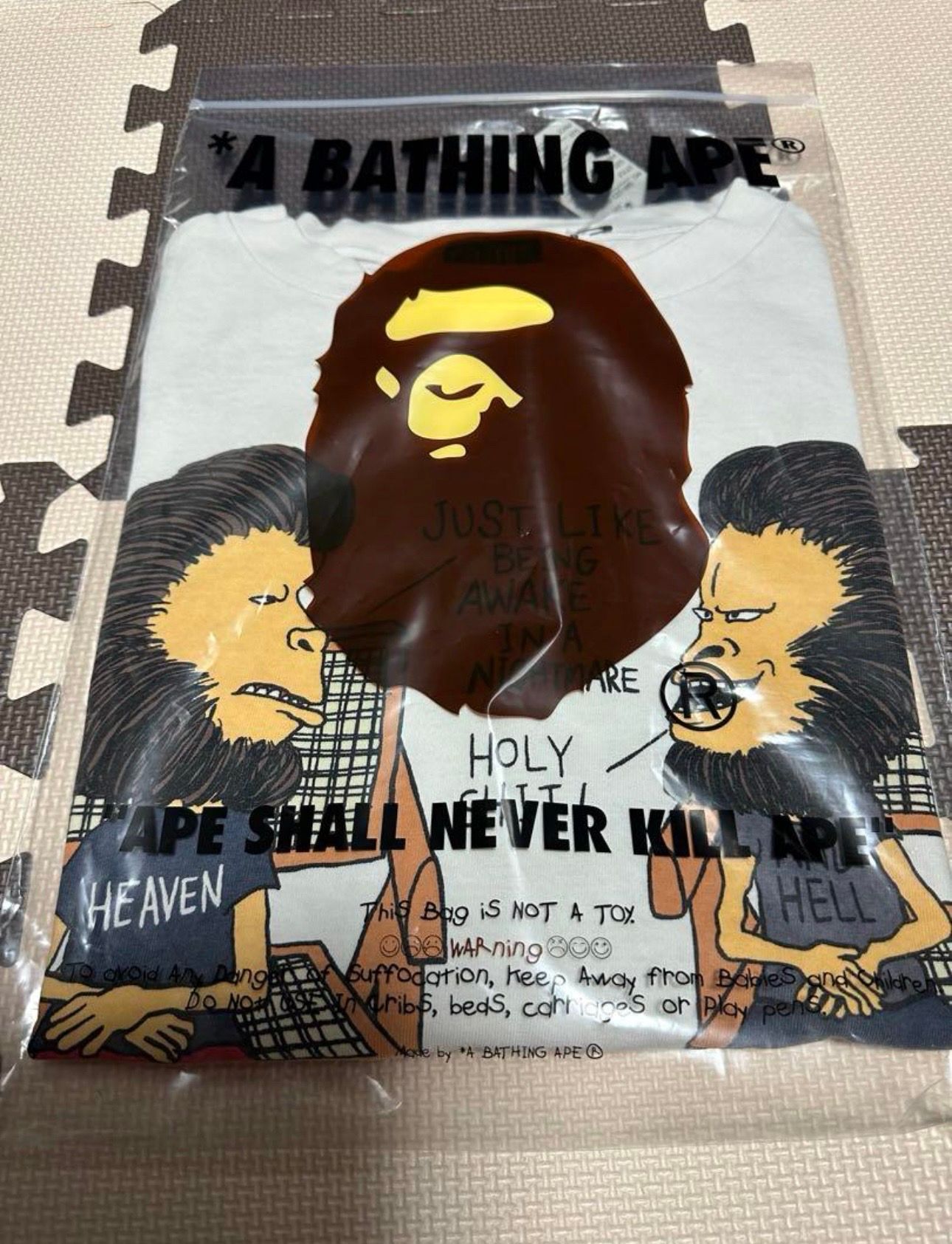 ©️SAINT Mxxxxxx x A BATHING APE AP SS Tee HVN & Hell "White"