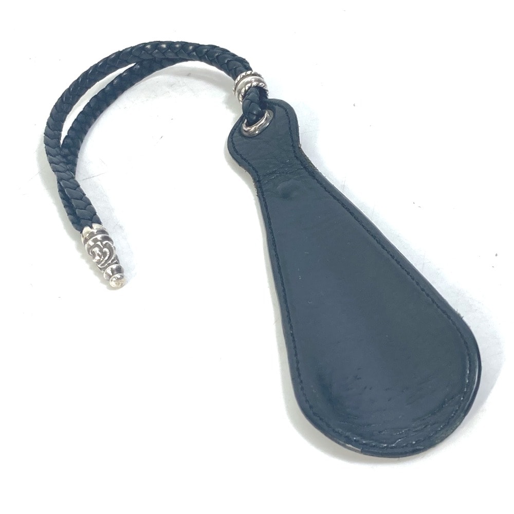 クロムハーツ CHROME HEARTS ロゴ シューホーン ストラップ付 シューズ用品 インテリア 靴べら レザー ブラック