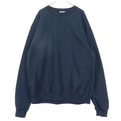 Champion チャンピオン 裏起毛 ワンポイントロゴ 長袖 トレーナー L ネイビー スウェット