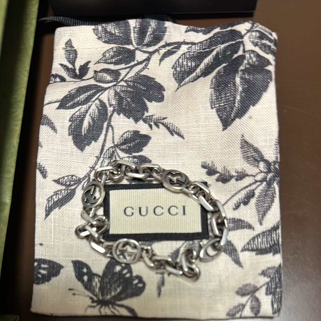 GUCCI Silver Bracelet With Interlocking G