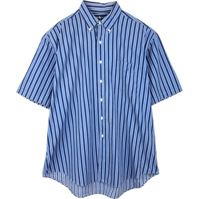 古着 ラルフローレン Ralph Lauren マルチストライプ 半袖 ボタンダウン ストライプシャツ メンズXL相当/eaa655718