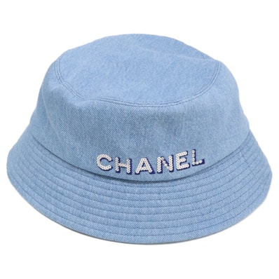 シャネル 22SS デニム ロゴ バケットハット L