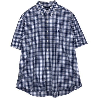 古着 ラルフローレン Ralph Lauren BLAKE 半袖 ボタンダウン チェックシャツ メンズXL相当/eaa623656