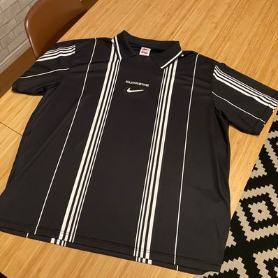 Supreme / Nike Jewel Stripe Soccer Jersey "Black"