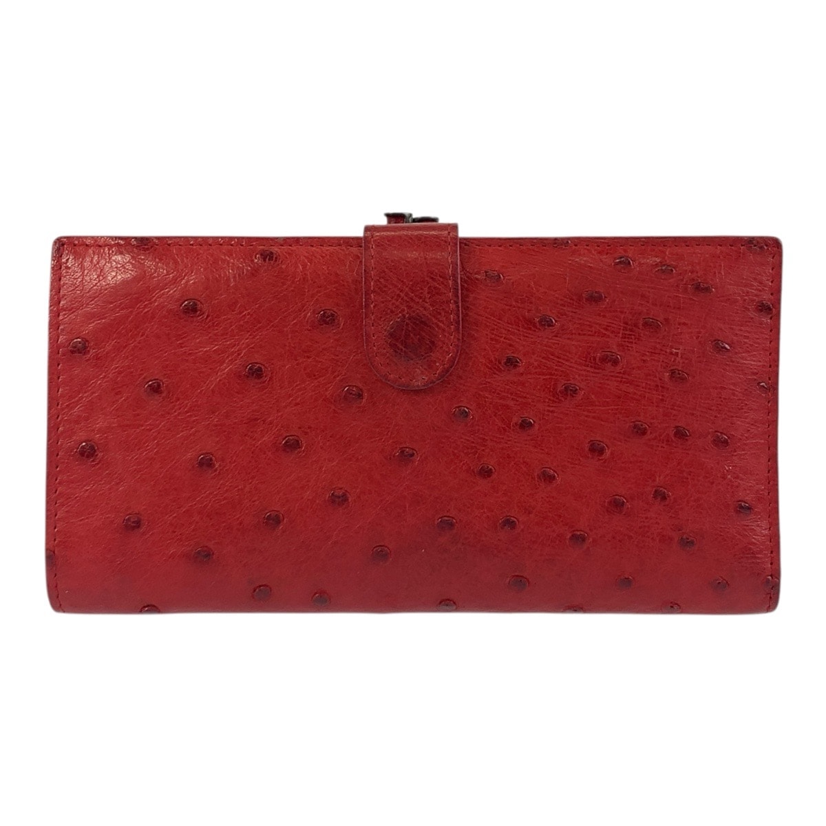 美品 BOTTEGAVENETA ボッテガヴェネタ レッド オーストリッチ 長財布 ロングウォレット 504457 【中古】