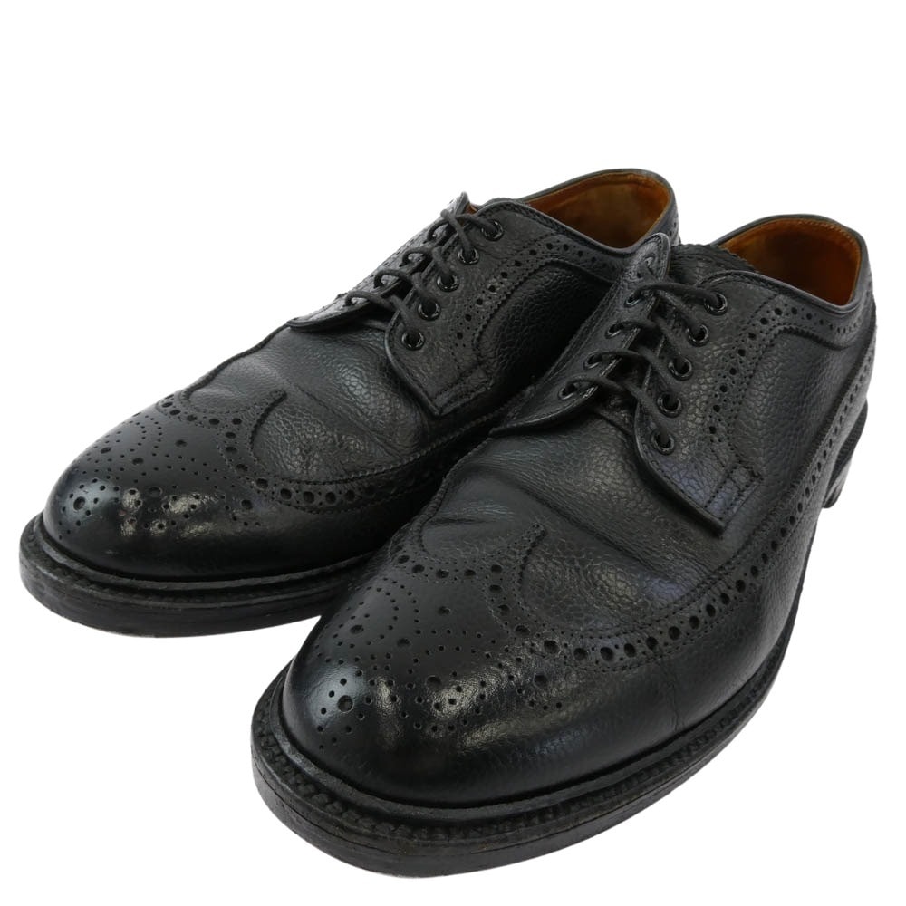 ALDEN オールデン ドレスシューズ 97610 ロングウイングチップ レザー シューズ ブラック系 9.5【中古】