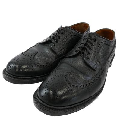 ALDEN オールデン ドレスシューズ 97610 ロングウイングチップ レザー シューズ ブラック系 9.5【中古】