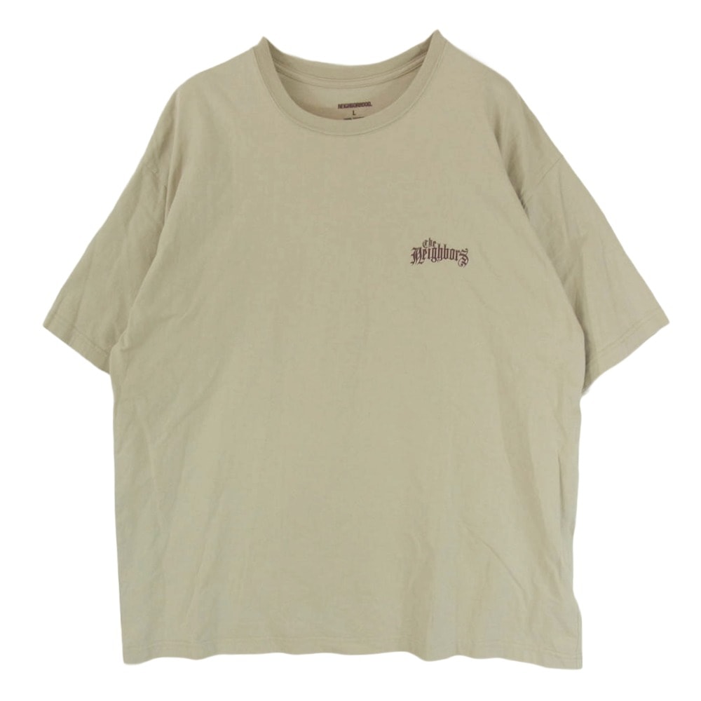 NEIGHBORHOOD ネイバーフッド Tシャツ 22SS 221PCNH-ST02 NH-2/C-TEE .SS THE NEIGHBORS ロゴプリント クルーネック ショートスリーブ 半袖 Tシャツ ベージュ系 L【中古】
