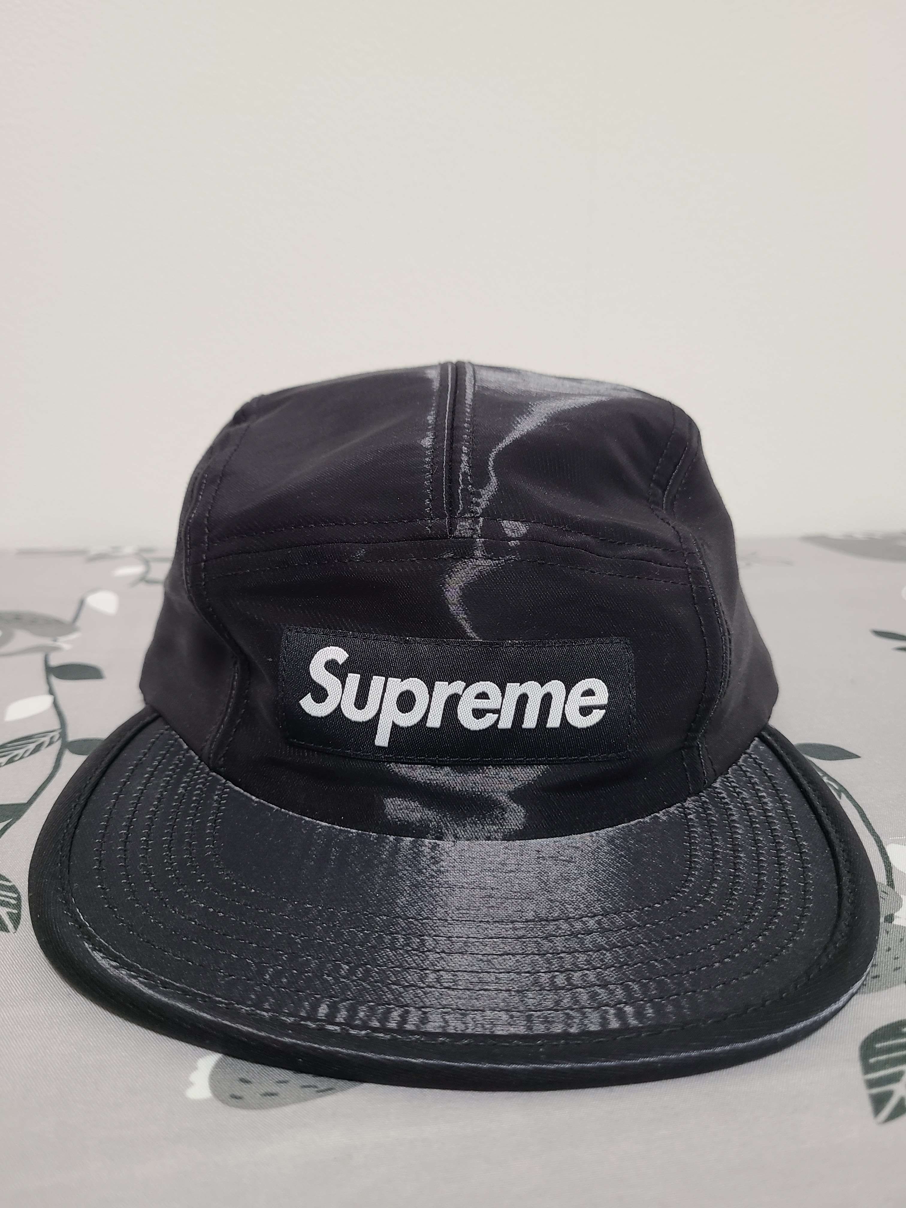 Supreme Leather Camp Cap "Black"