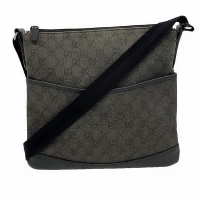 【6dc2460-k】グッチ ショルダーバッグ 509635 デニム ブラック シルバー金具【中古】レディース