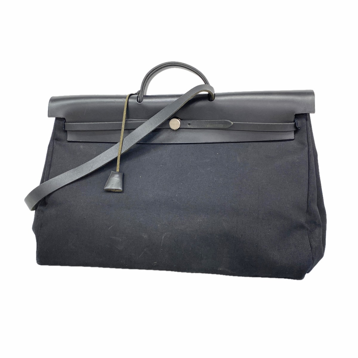 【6ib2425】エルメス ハンドバッグ エールバッグGM トワルオフィシエ ブラック シルバー金具 □C刻印 2wayバッグ【中古】メンズ レディース ユニセックス
