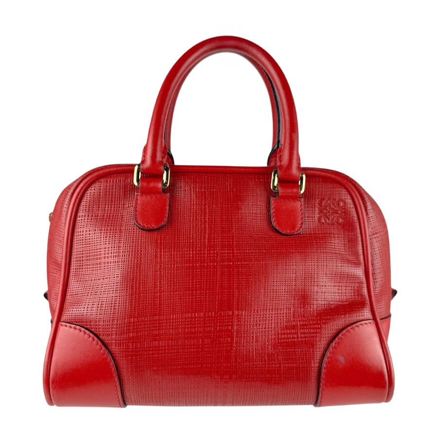ロエベ LOEWE ハンドバッグ ショルダーバッグ アマソナ 75 レザー レッド ゴールド レディース【中古】 z7175