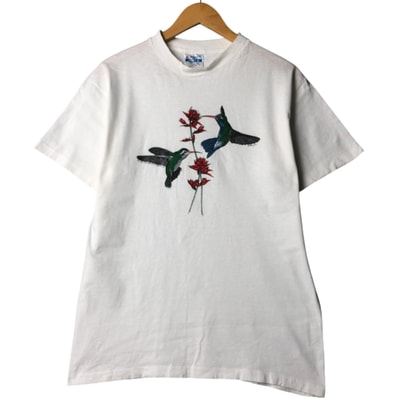 古着 90年代 ヘインズ Hanes BEEFY-T 青タグ 鳥柄 アニマルTシャツ USA製 メンズL相当 ヴィンテージ/eaa563662 【中古】 【250803】/eaa563662