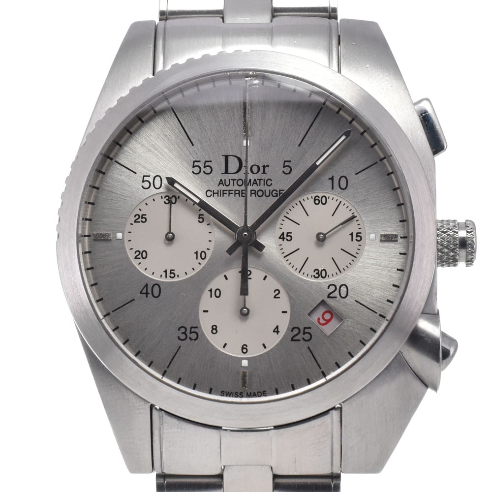 ディオール Dior CD084611 ジョルルルージュ クロノグラフ シルバー 自動巻き メンズ 良品 腕時計 M#148478