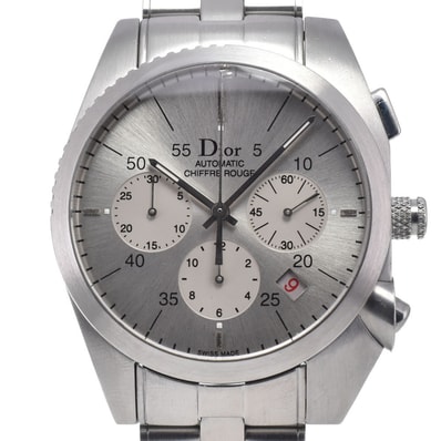 ディオール Dior CD084611 ジョルルルージュ クロノグラフ シルバー 自動巻き メンズ 良品 腕時計 M#148478