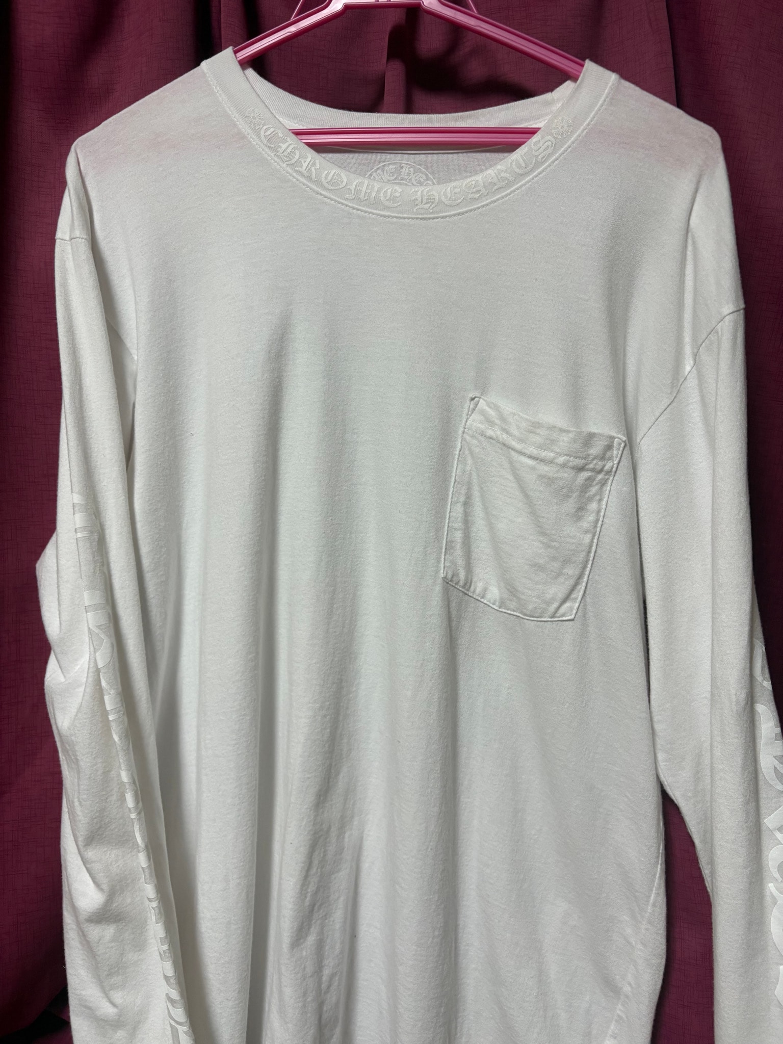 Chrome Hearts Neck Logo Pocket L/S Tee "White"