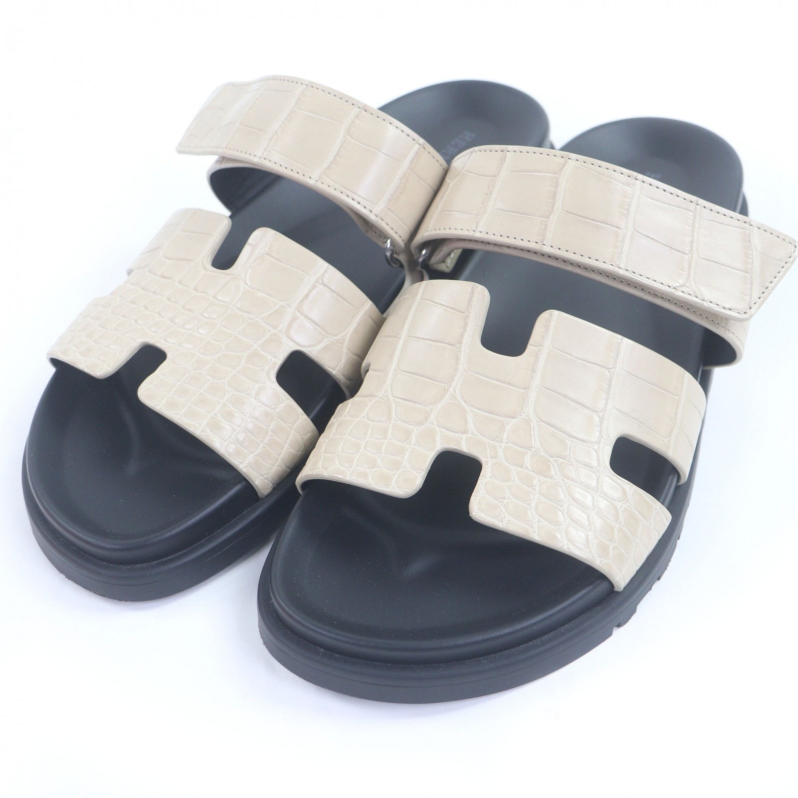 極美品 エルメス サンダル シプレ ベージュ メンズ 25cm相当