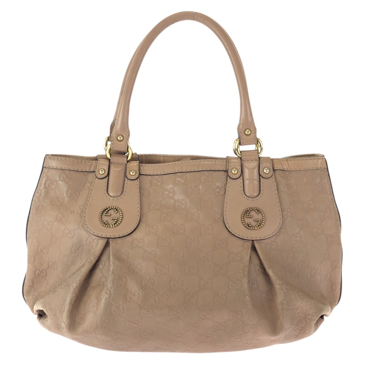 GUCCI グッチ スカーレット グッチシマ GG柄 サーモンピンク ゴールド金具 レザー トートバッグ ショルダーバッグ 601544 【中古】