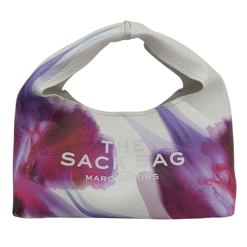 マーク ジェイコブス 美品 ザ サックバッグ ミニ レザー ハンドバッグ  ポーチ付き レディース ホワイト マルチカラー