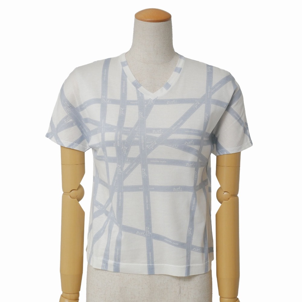HERMES エルメス ボルデュック 半袖Tシャツ サイズM マルジェラ期 カットソー Vネック イタリア製 ブランド古着【中古】20260330/RA8739