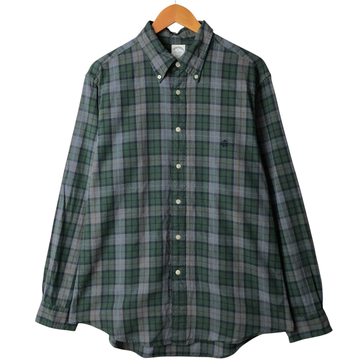 古着 ブルックスブラザーズ Brooks Brothers Est.1818 長袖 ボタンダウンチェックシャツ メンズL相当/eaa594542