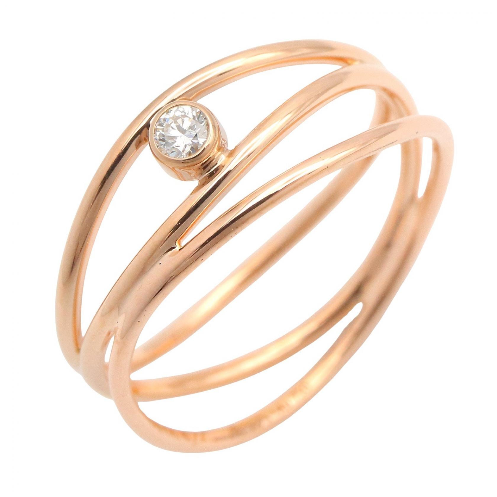 ティファニー TIFFANY&CO ウェーブ 3ロウ ダイヤ リング リング・指輪 ジュエリー K18PG(ピンクゴールド) ダイヤモンド レディース クリア系 / ゴールド系 【中古】