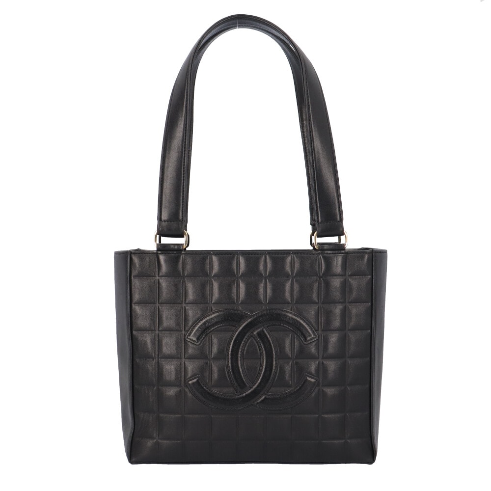 シャネル チョコバー ショルダーバッグ ラムスキン ブラック レディース CHANEL  中古