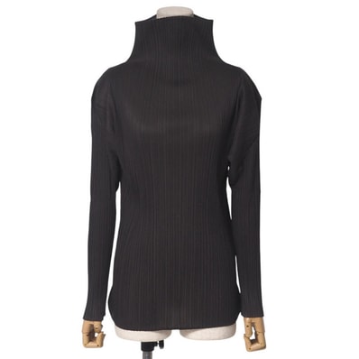 ISSEY MIYAKE イッセイミヤケ カットソー サイズM プリーツ ハイネック 長袖 ブランド古着【中古】20250402/RA4053