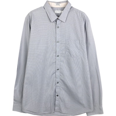 古着 00年代~ カルバンクライン Calvin klein 隠しボタンダウン 長袖 コットンチェックシャツ メンズL相当/eaa662566