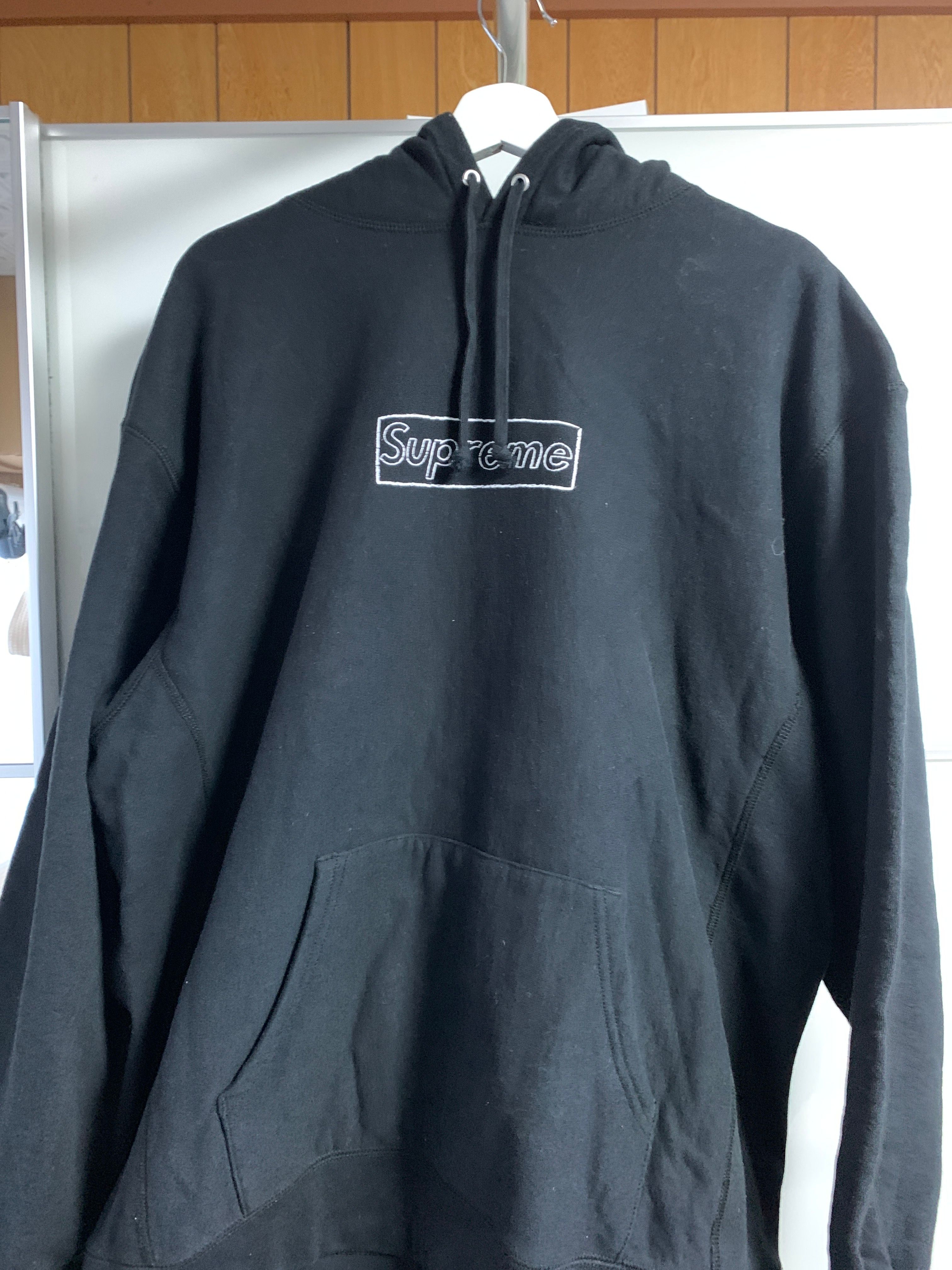 Supreme KAWS Chalk Logo Hooded Sweatshirt "Black"(2021)