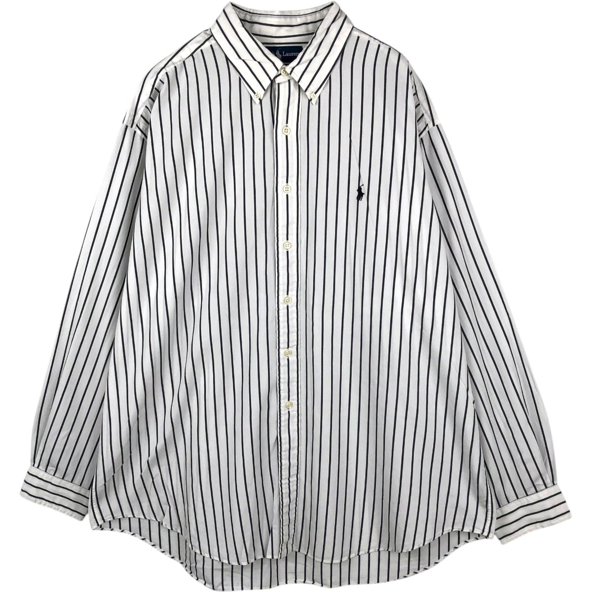 古着 ラルフローレン Ralph Lauren BLAKE 長袖 ボタンダウンストライプシャツ メンズXL相当/eaa678017