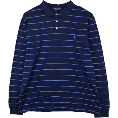 古着 ラルフローレン Ralph Lauren POLO GOLF ポロゴルフ 長袖 ボーダー ポロシャツ メンズL相当/eaa615798