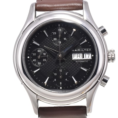 ハミルトン HAMILTON H18516131 アメリカン クラシック リンウッド クロノグラフ 自動巻き メンズ 美品 箱・保証書 腕時計 G#147549