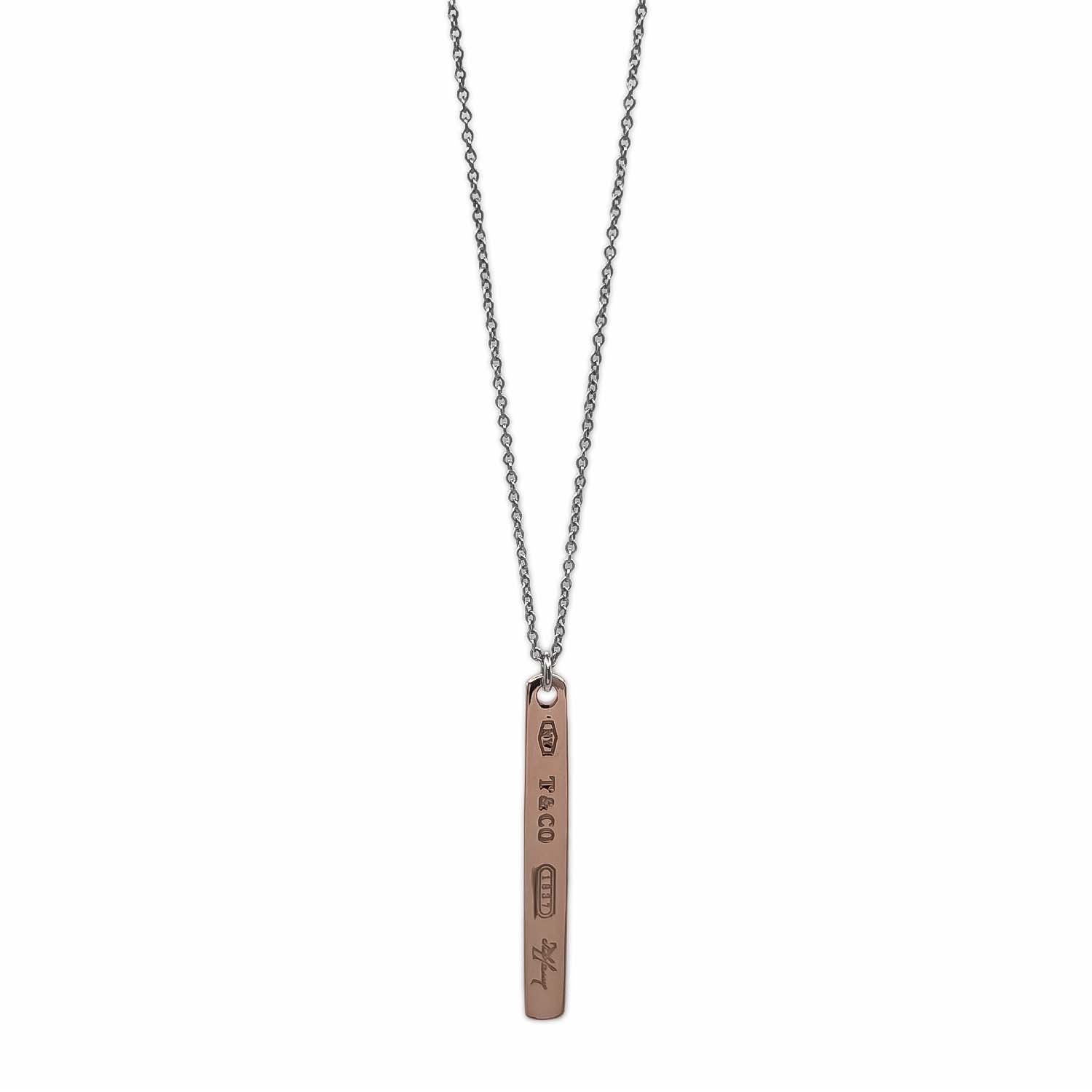 TIFFANY&Co. ティファニー 1837 ナロー バー ネックレス
 ペンダント SV925 ルベドメタル ゴールド 新品仕上済 レディース
 【中古】