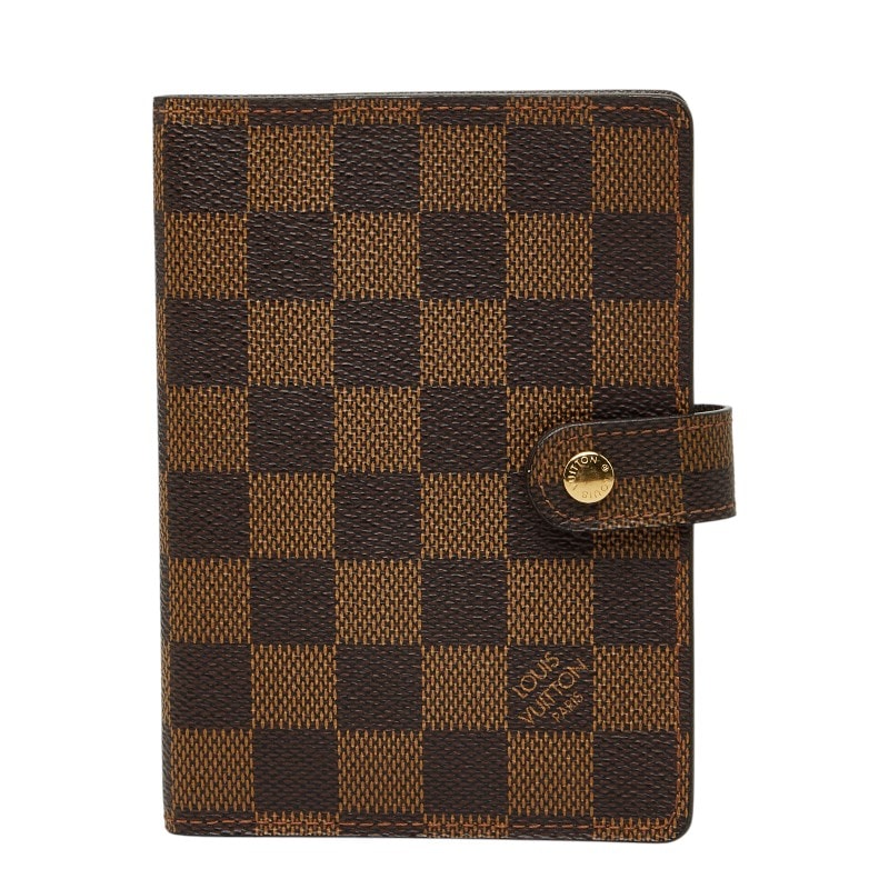 ルイ ヴィトン ダミエ アジェンダPM 手帳カバー R20700 ブラウン PVC レザー レディース LOUIS VUITTON 【中古】