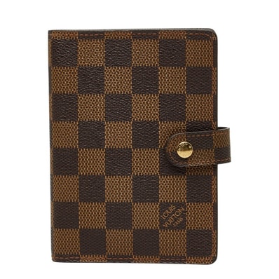 ルイ ヴィトン ダミエ アジェンダPM 手帳カバー R20700 ブラウン PVC レザー レディース LOUIS VUITTON 【中古】