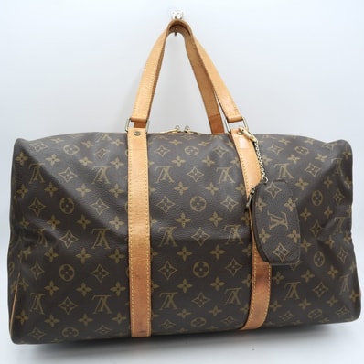 LOUIS VUITTON(ルイ・ヴィトン)サックスープル45 モノグラム ヴィンテージ ボストンバッグ トラベルバッグ ハンドバッグ PVC ブラウン レディース メンズ ユニセックス 【中古】