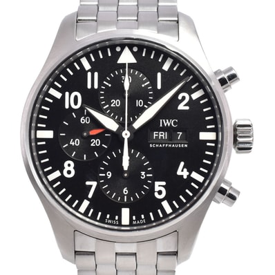 IWC IWC SCHAFFHAUSEN IW377710 パイロットウォッチ クロノグラフ ブラック 自動巻き メンズ 良品 腕時計 G#149881