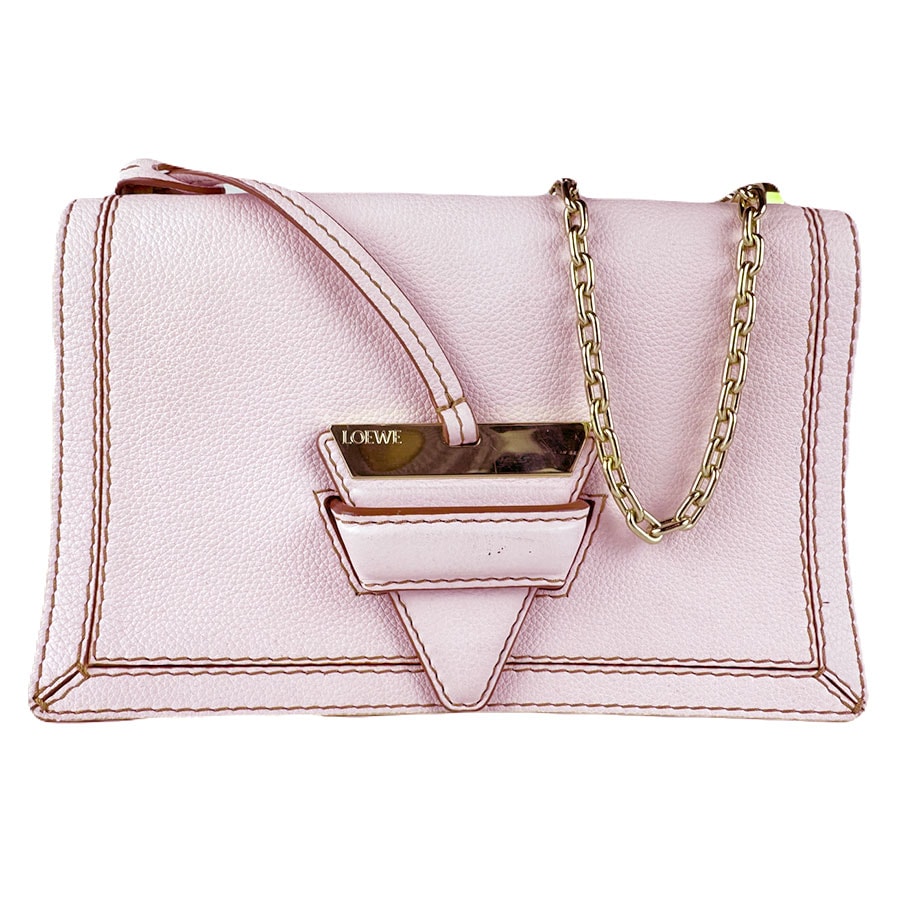 ロエベ LOEWE ショルダーバッグ 2way バッグ バルセロナ ソフトバッグ レザー ライトピンク ゴールド レディース【中古】 z8895