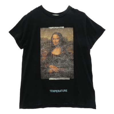 OFF-WHITE オフホワイト Tシャツ 18SS OMAA002S18001012 MONALISA SS TEE モナリザ バックアロー プリント Tシャツ 半袖 カットソー ブラック系 S【中古】