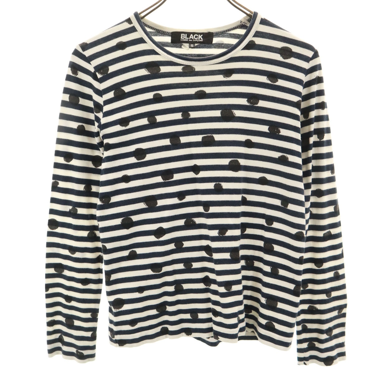BLACK COMME des GARCONS ブラックコムデギャルソン 2009年 00s 日本製 ボーダー柄 長袖 Tシャツ S ネイビー ロンT
