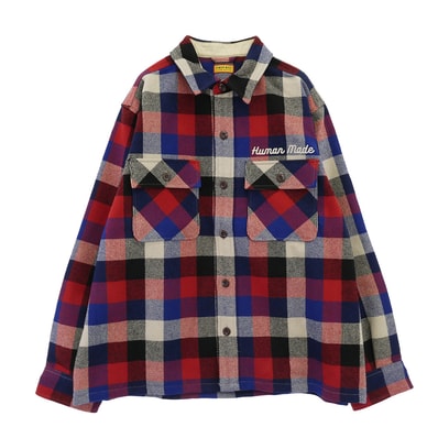 HUMAN MADE ヒューマンメイド ジャケット 25AW HM30SH013 Wool Check Shirt Jacket ウール チェック シャツ ジャケット レッド系 XXL【美品】【中古】