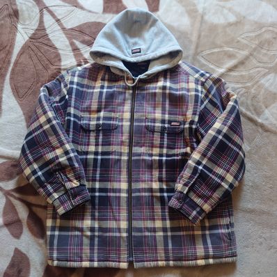 Supreme x Dickies Plaid Hooded Zip Up Shirt "Black"