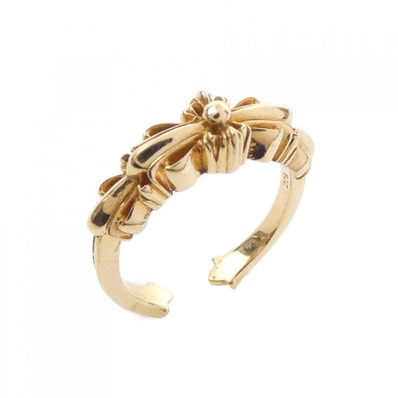 クロムハーツ CHROME HEARTS BABY CLSC DBL FLRL CRS OPEN GLD 207159922GLD RING