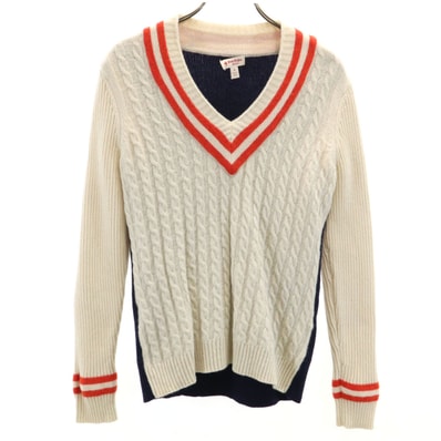 Brooks Brothers Red Fleece ブルックスブラザーズ レッドフリース 長袖 Vネック チルデン セーター M クリーム色 ニット