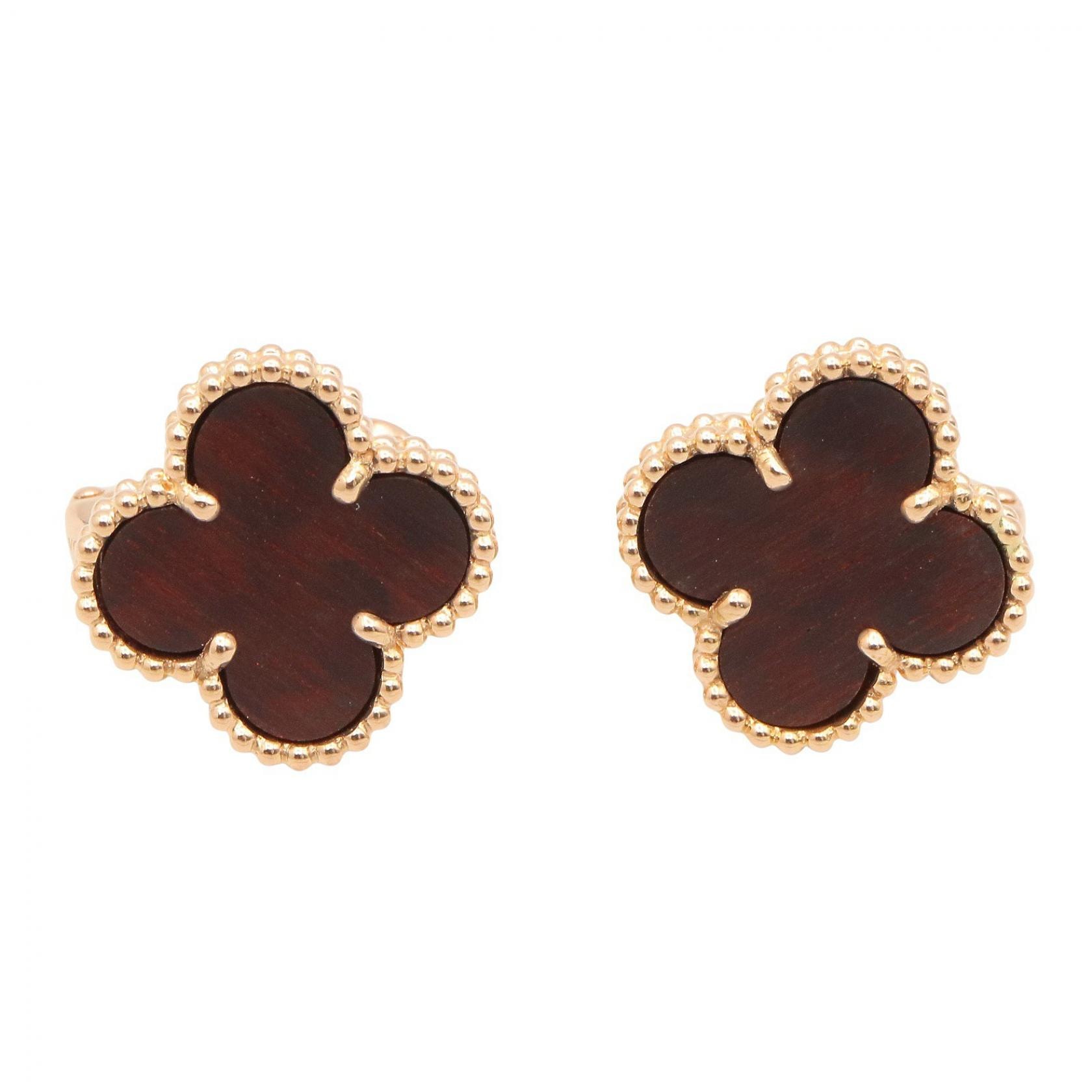 ヴァンクリーフ&アーペル Van Cleef & Arpels ヴィンテージアルハンブラ ピアス オニキス ピアス ジュエリー K18PG(ピンクゴールド) オニキス レディース ブラック系 / ブラウン系 / ゴールド系 VCARA44200 【中古】